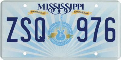 MS license plate ZSQ976