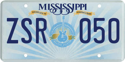 MS license plate ZSR050