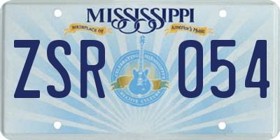 MS license plate ZSR054