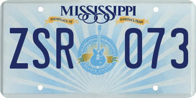 MS license plate ZSR073