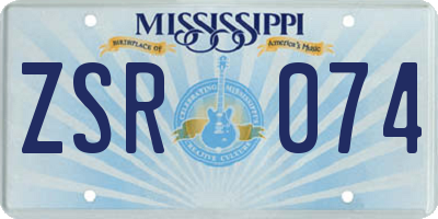 MS license plate ZSR074