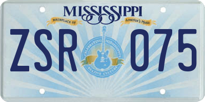 MS license plate ZSR075