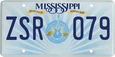 MS license plate ZSR079
