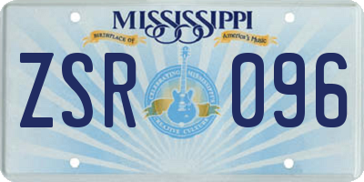 MS license plate ZSR096