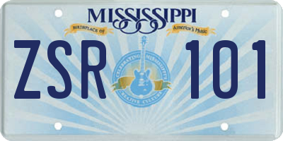 MS license plate ZSR101