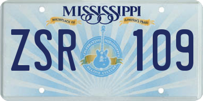 MS license plate ZSR109