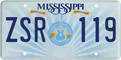 MS license plate ZSR119