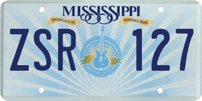 MS license plate ZSR127