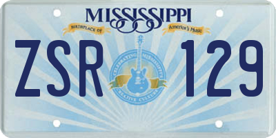 MS license plate ZSR129