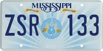 MS license plate ZSR133