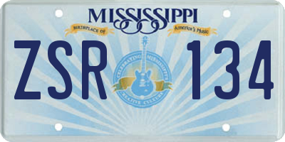 MS license plate ZSR134