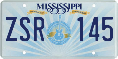 MS license plate ZSR145