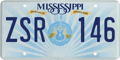MS license plate ZSR146