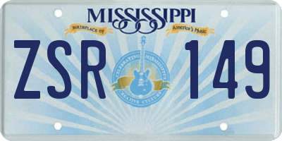 MS license plate ZSR149