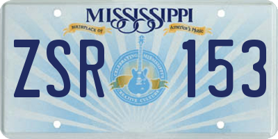 MS license plate ZSR153