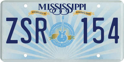 MS license plate ZSR154