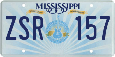 MS license plate ZSR157