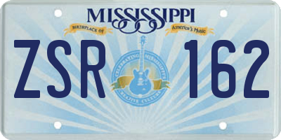MS license plate ZSR162