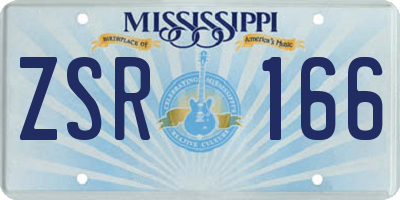 MS license plate ZSR166