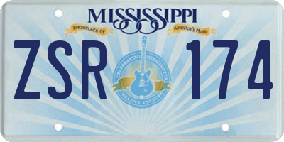 MS license plate ZSR174