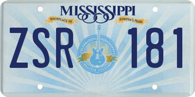 MS license plate ZSR181