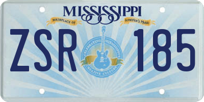 MS license plate ZSR185