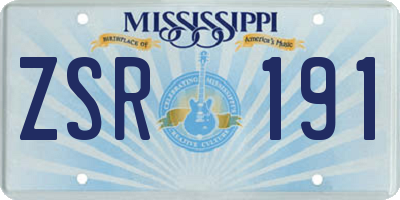MS license plate ZSR191