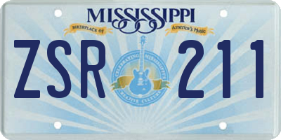 MS license plate ZSR211