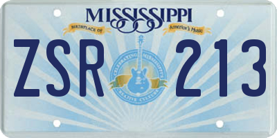 MS license plate ZSR213