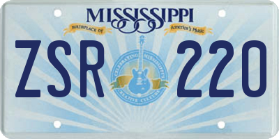 MS license plate ZSR220