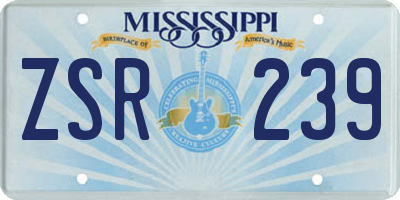 MS license plate ZSR239