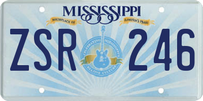 MS license plate ZSR246