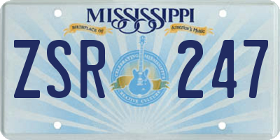 MS license plate ZSR247