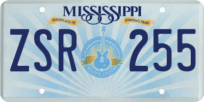MS license plate ZSR255