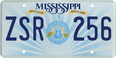 MS license plate ZSR256