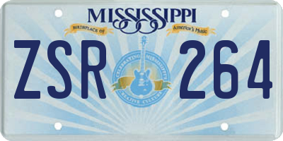 MS license plate ZSR264
