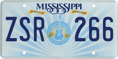 MS license plate ZSR266