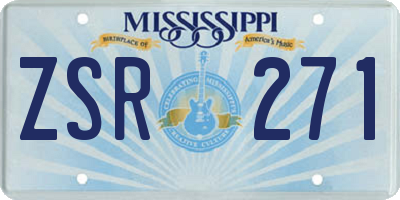 MS license plate ZSR271