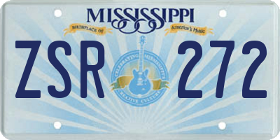 MS license plate ZSR272