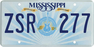 MS license plate ZSR277
