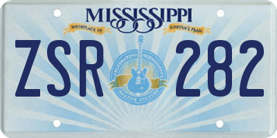MS license plate ZSR282