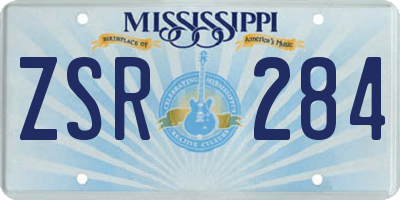MS license plate ZSR284