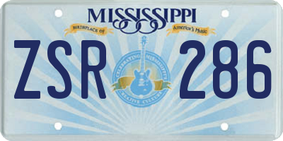 MS license plate ZSR286