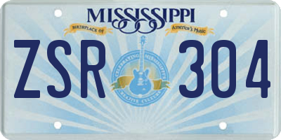 MS license plate ZSR304
