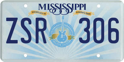 MS license plate ZSR306