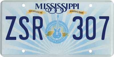 MS license plate ZSR307
