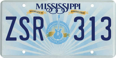 MS license plate ZSR313