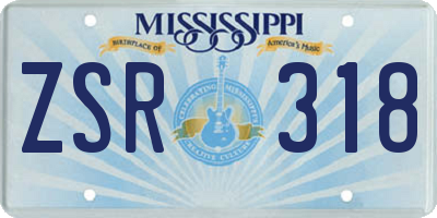 MS license plate ZSR318