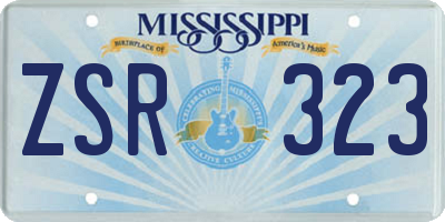 MS license plate ZSR323