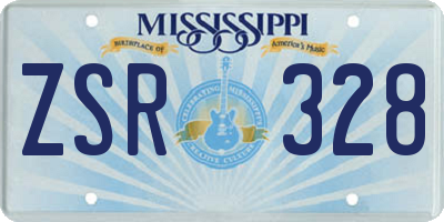 MS license plate ZSR328